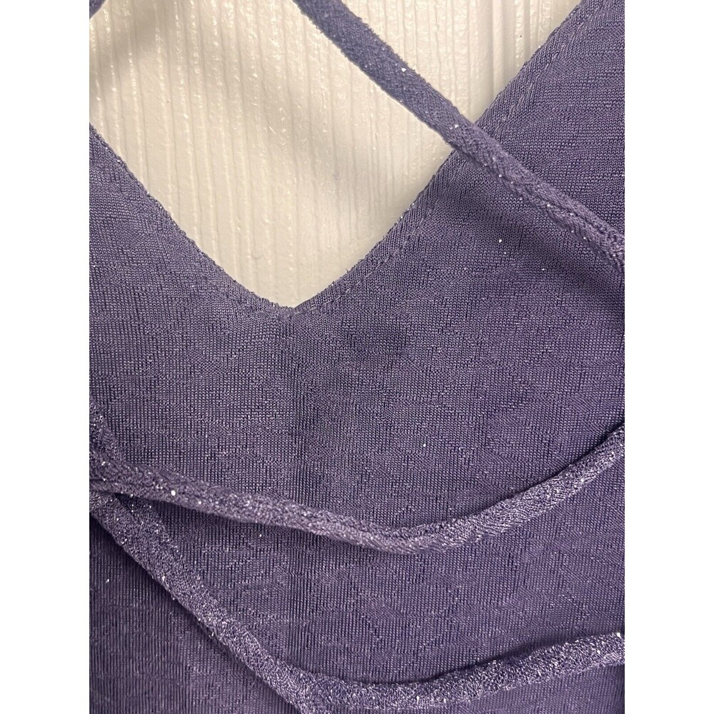 XS Women's Purple Sparkly Glitter Windsor Mini Cocktail Dress Strappy Back - Picture 4 of 7